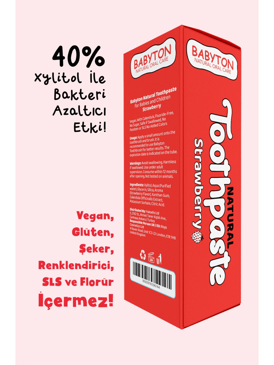 Organik Doğal Çilek Aromalı Diş Macunu 50gr