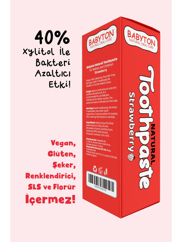 Organik Doğal Çilek Aromalı Diş Macunu 50gr