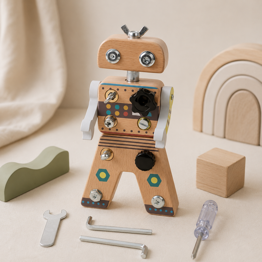 Montessori Küçük Mühendis Ahşap Robot
