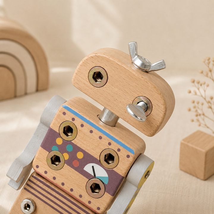 Montessori Küçük Mühendis Ahşap Robot