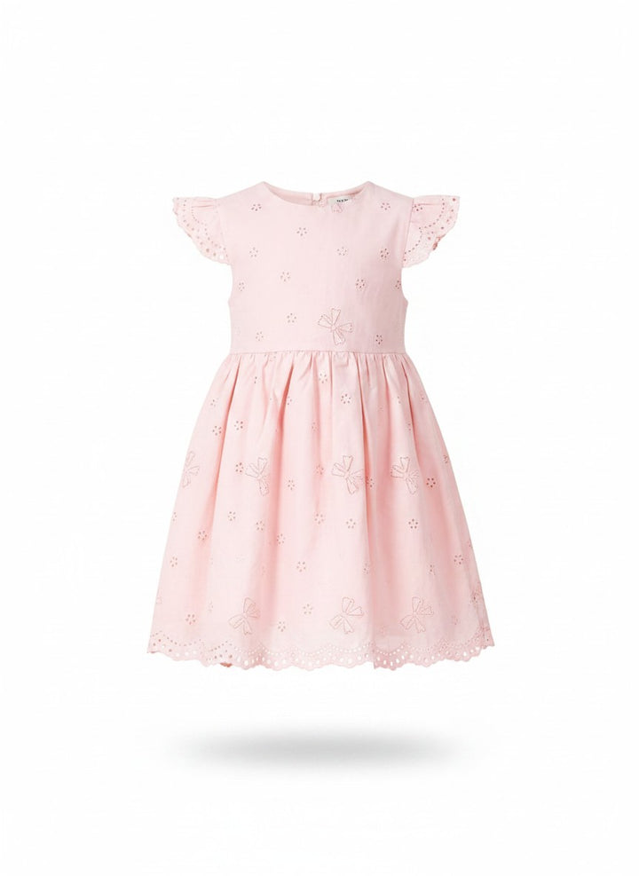 Soft Şeker Pembe Kol Detaylı Elbise 30153