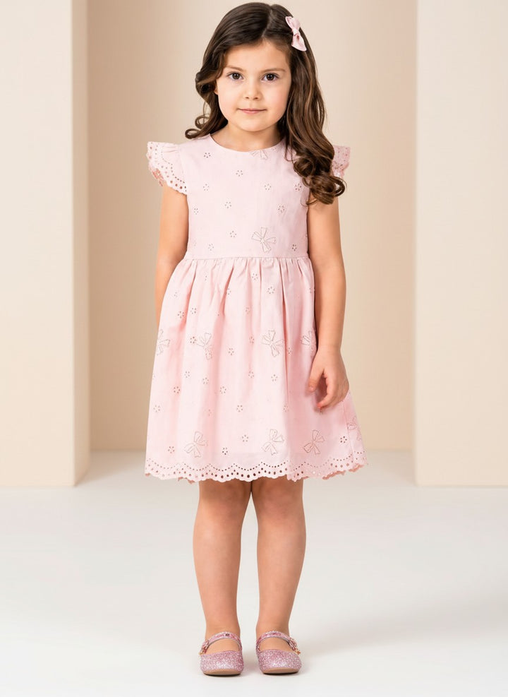 Soft Şeker Pembe Kol Detaylı Elbise 30153