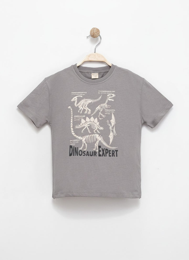 Dinasaur Cotton T-Shirt Antrasit 3488-3