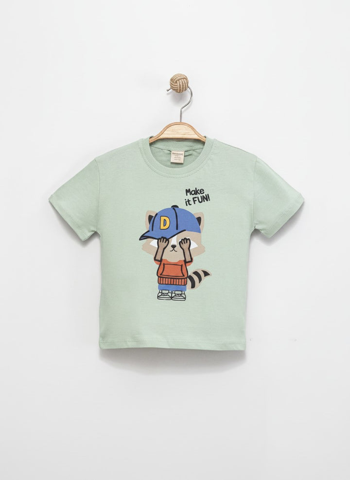 Make it Fun Mint Cotton T-Shirt 3490-2