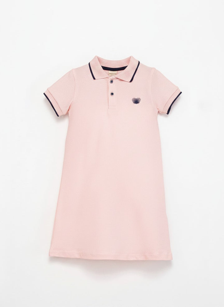 Lacost Lacivert Detaylı Pudra Elbise 4226-3
