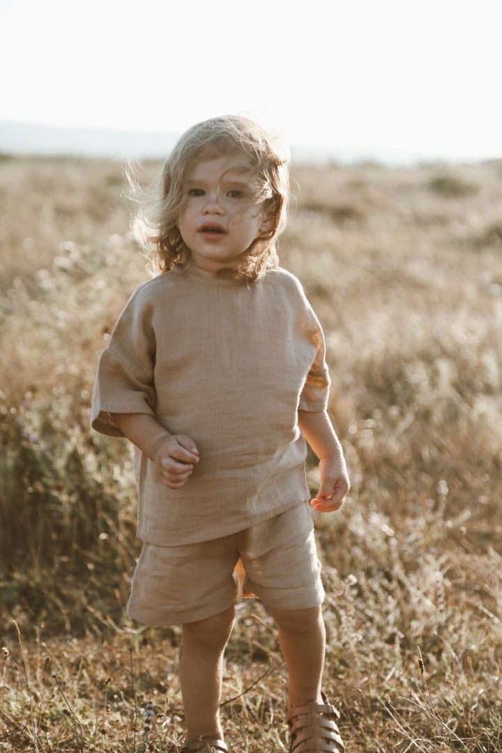 SHORT MUSLIN SET BEJ