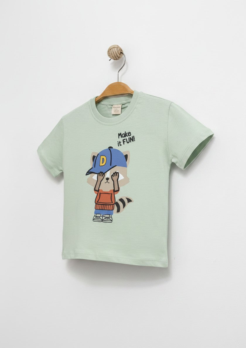 Make it Fun Mint Cotton T-Shirt 3490-2