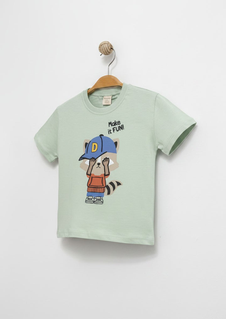 Make it Fun Mint Cotton T-Shirt 3490-2
