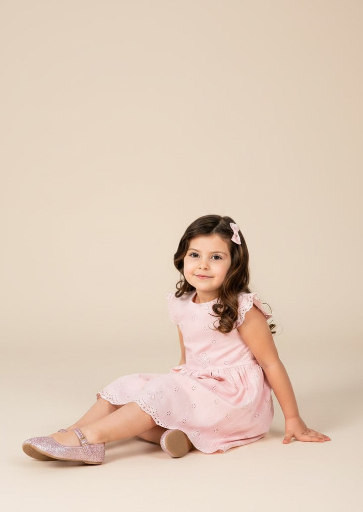 Soft Şeker Pembe Kol Detaylı Elbise 30153