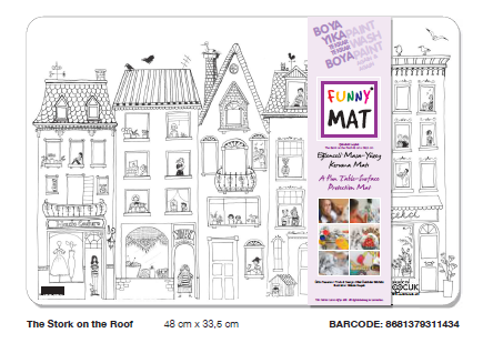 FUNNY MAT ÇATIDAKİ LEYLEK    48 x 33.5 cm