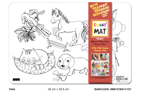 FUNNY MAT EVCİL HAYVANLAR    48 x 33.5 cm