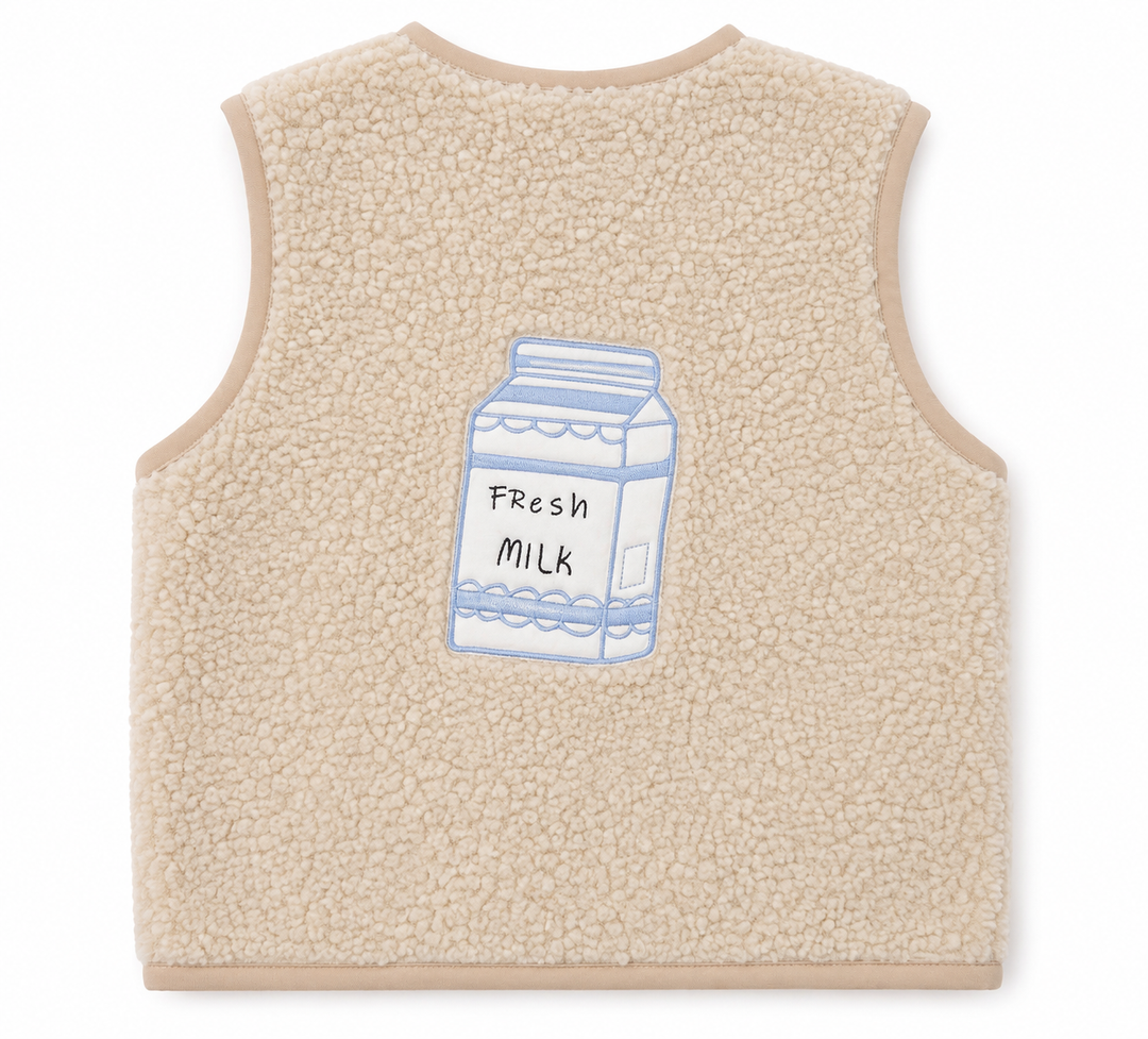 Fresh Milk Peluş Bebek Yeleği - Bej