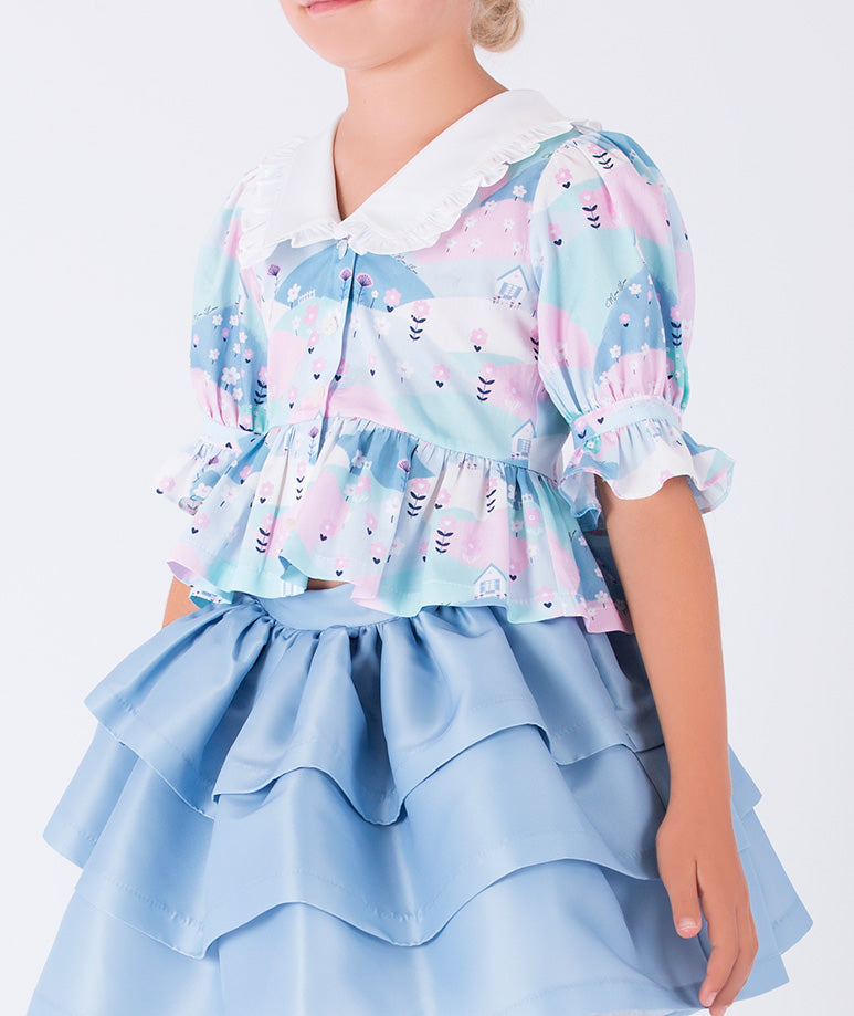 PASTEL GRASSE BLUE SKIRT