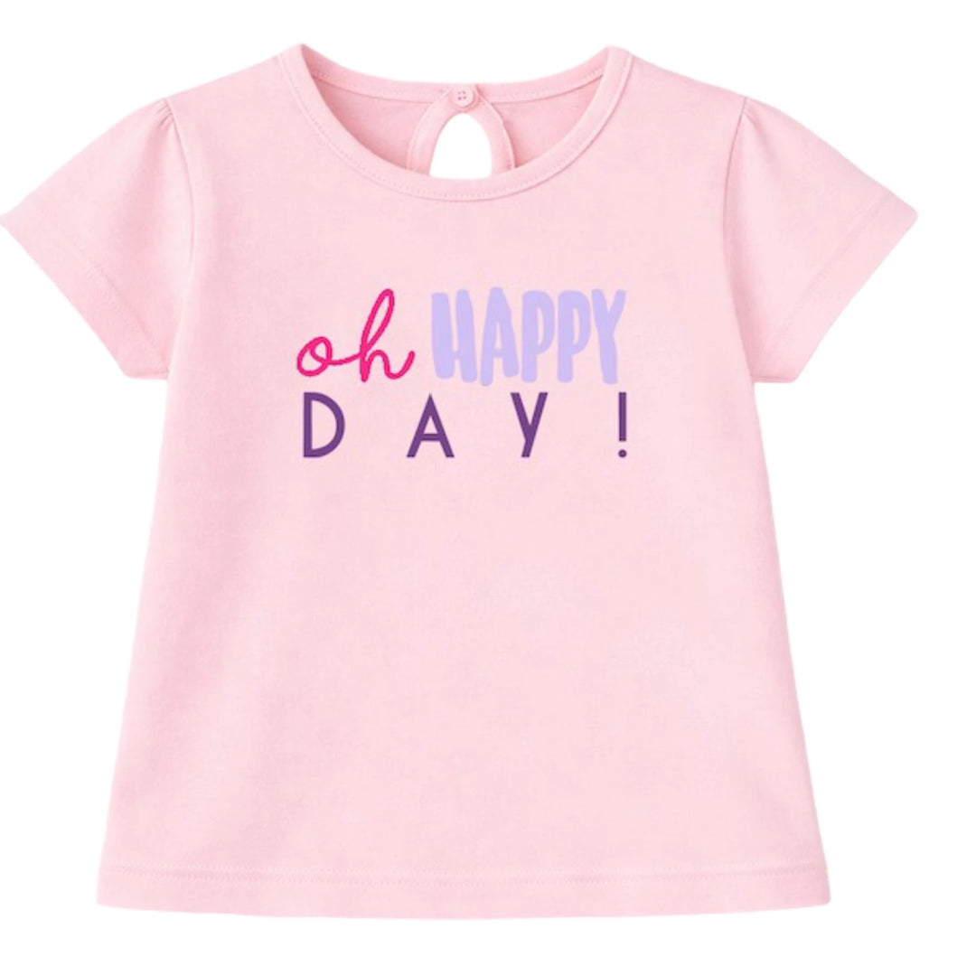 HAPPY DAY BASKILI TİŞÖRT PUDRA