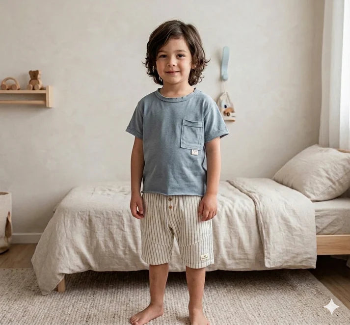 OVERSIZE PAMUKLU TİŞÖRT MAVİ