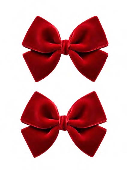 IPOBOMI VELVET BOW SET RED
