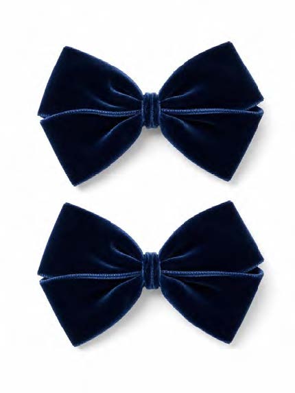 IPOBOMI VELVET BOW SET NAVY