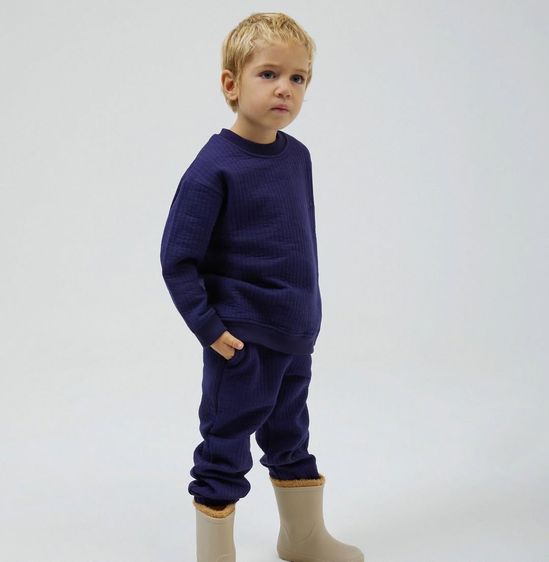 Kapitone Sweatshirt - Gece Mavisi