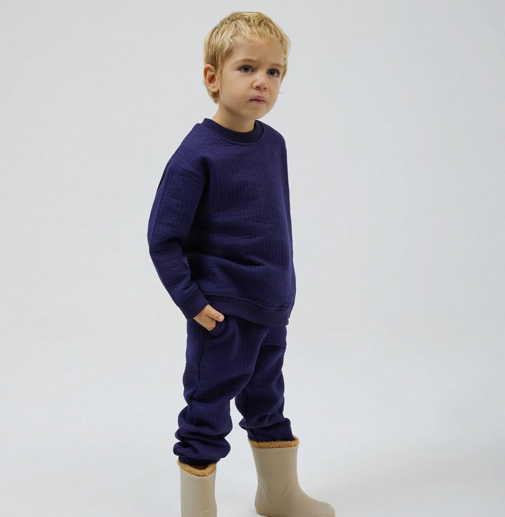 Kapitone Sweatshirt - Gece Mavisi