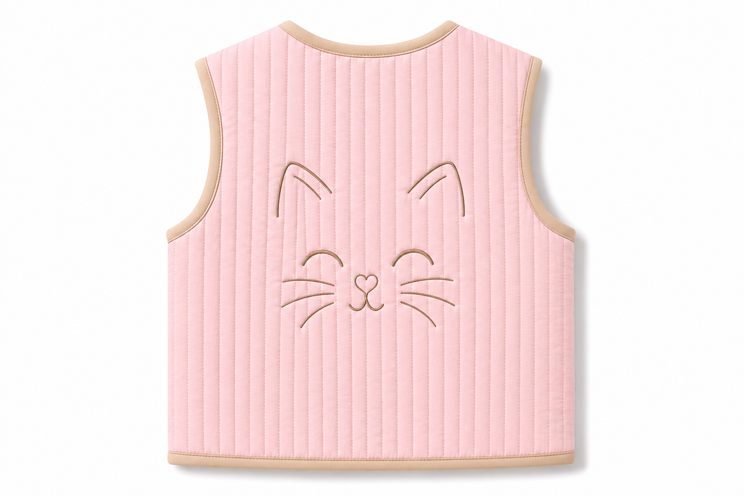 Little Kitty Kapitone Yelek Şeker Pembesi