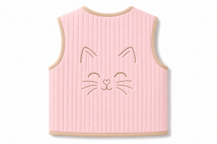 Little Kitty Kapitone Yelek Şeker Pembesi
