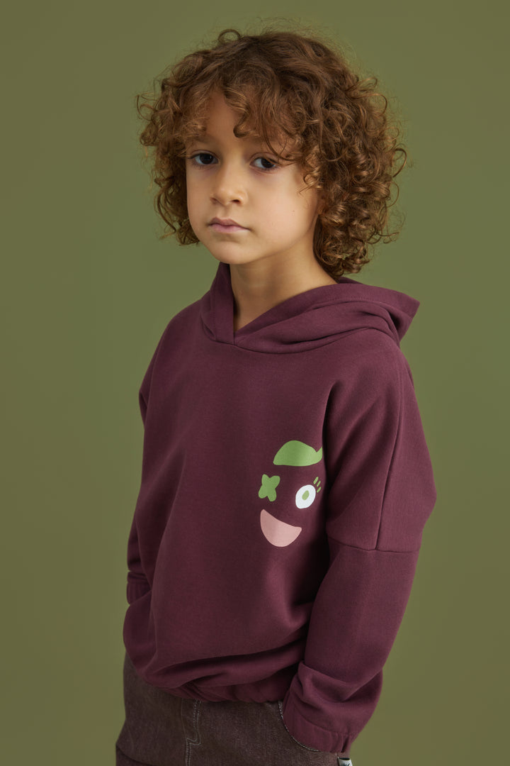Yucca "Hoodie" Sweatshirt Mürdüm