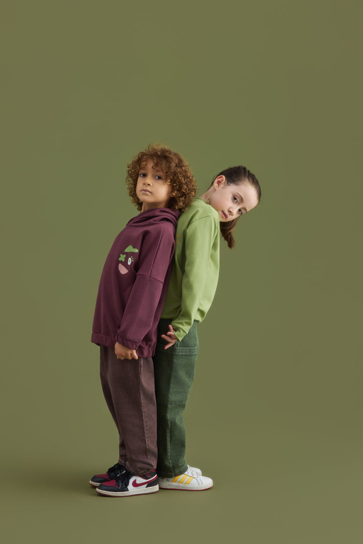 Yucca "Hoodie" Sweatshirt Mürdüm