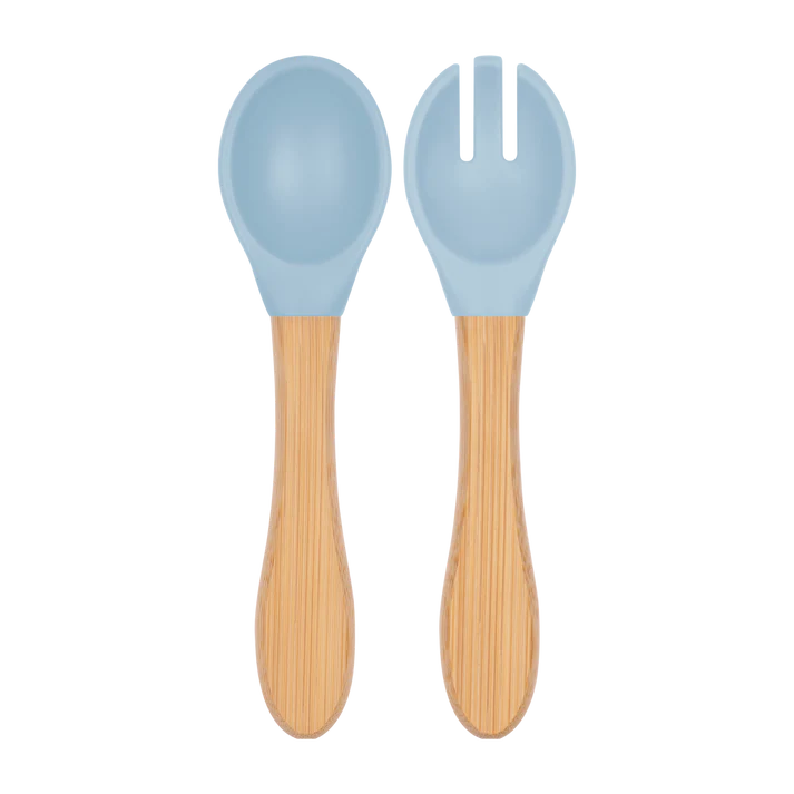 OiOi Mama Kaşığı + Çatal Mineral Blue