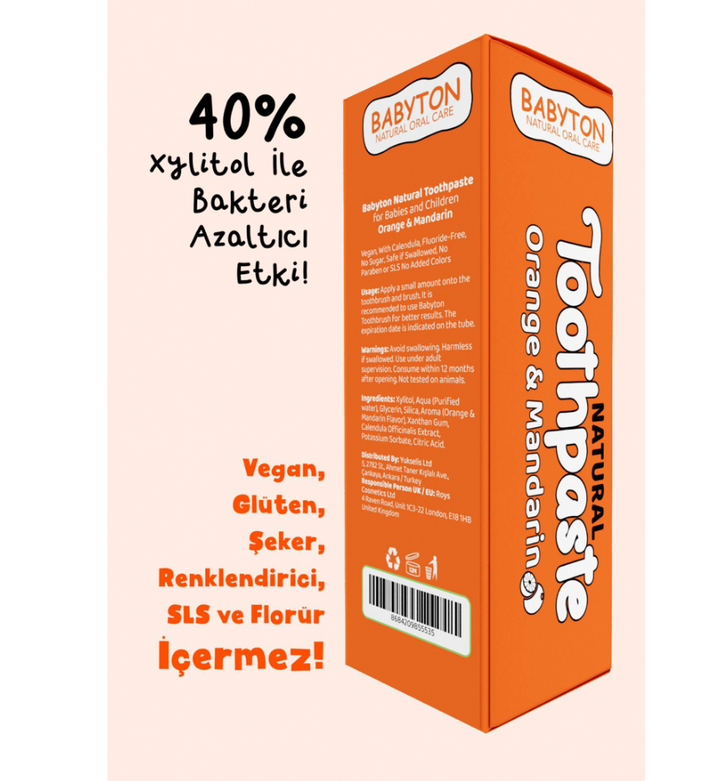 Organik Doğal Portakal &amp; Mandalina Aromalı Diş Macunu 50gr