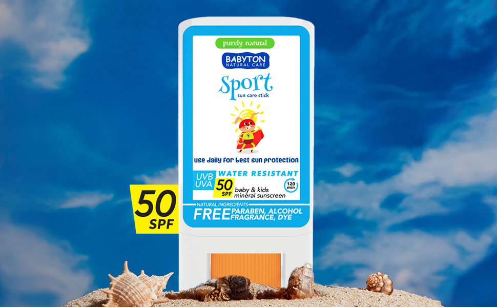 Bebek &amp; Çocuk Suya Dayanıklı Doğal Güneş Koruyucu Stick 50 SPF 20 gr