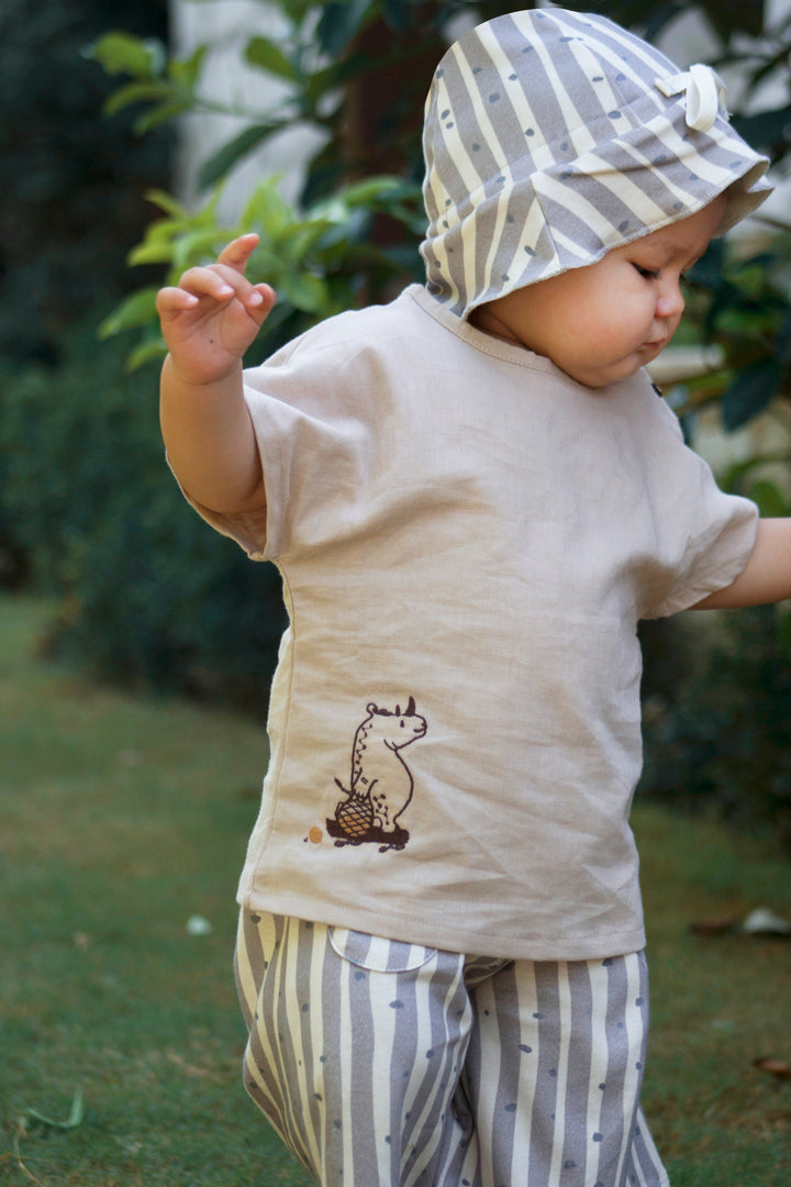 ORGANIK ’IRREGULAR STRIPES GENİŞ PAÇA PANTOLON