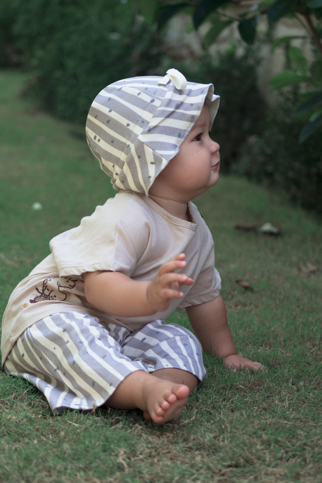 ORGANIK ’IRREGULAR STRIPES GENİŞ PAÇA PANTOLON