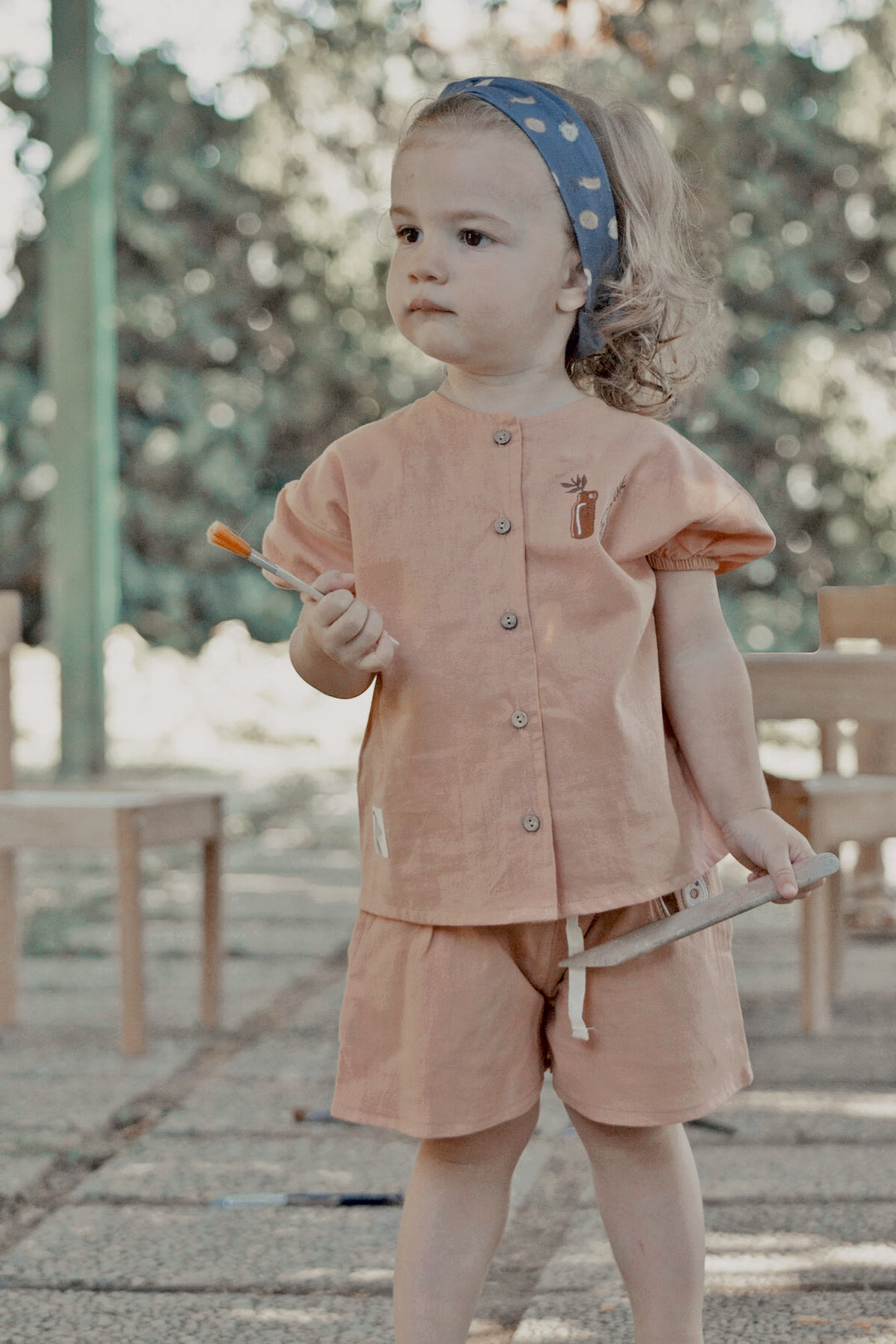 ORGANIC CORK ’TWO PLANT CERAMICS’ WOVEN SHORT