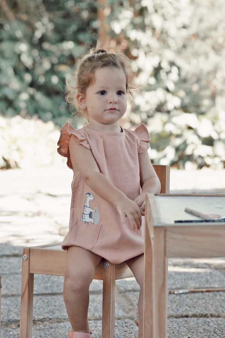 ORGANIC CORK ’GOAT’ WOVEN BUBBLE ONESIE
