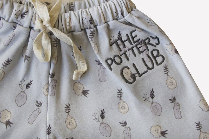 ORGANIC FOGGY DEW ’PLANT CERAMICS’ WIDE LEG SHORT