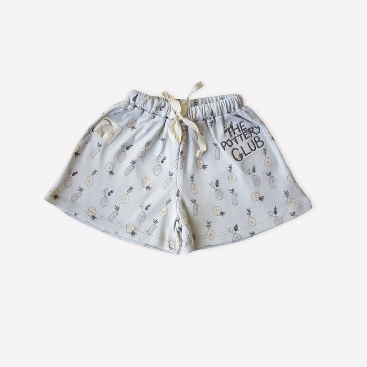ORGANIC FOGGY DEW ’PLANT CERAMICS’ WIDE LEG SHORT