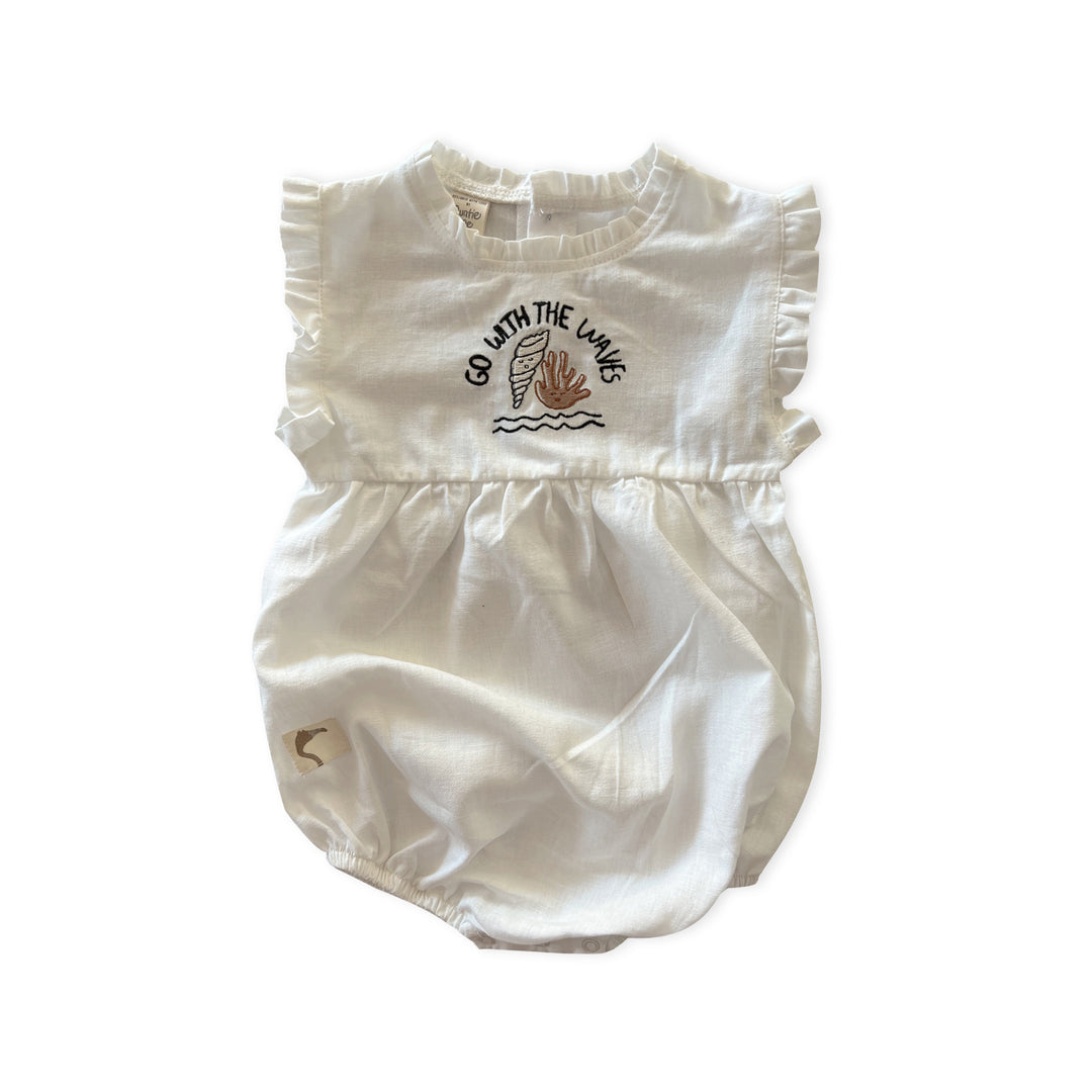 UNDYED ’GO WITH THE WAVES’ WOVEN BUBBLE ONESIE