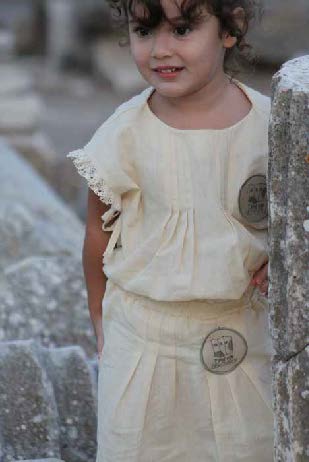 Organic Shortbread ‘Map’ Pleated Blouse