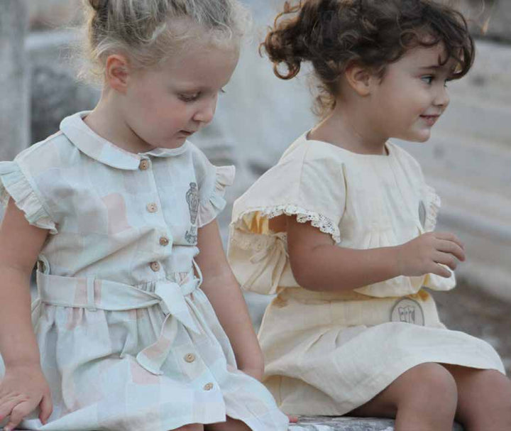 Organic Shortbread ‘Map’ Pleated Blouse