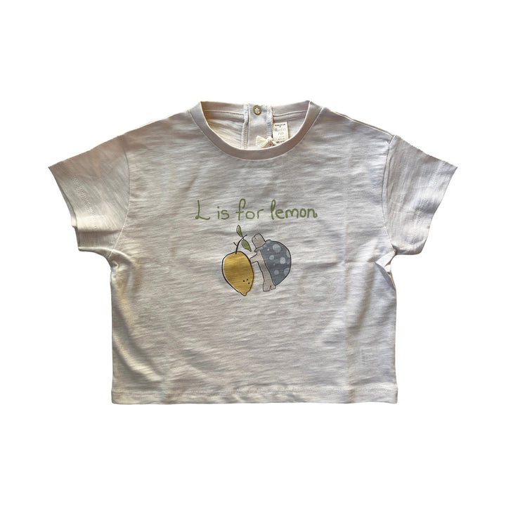 Auntie Me ‘L is for Lemon’ T-shirt 100% organic cotton - certified