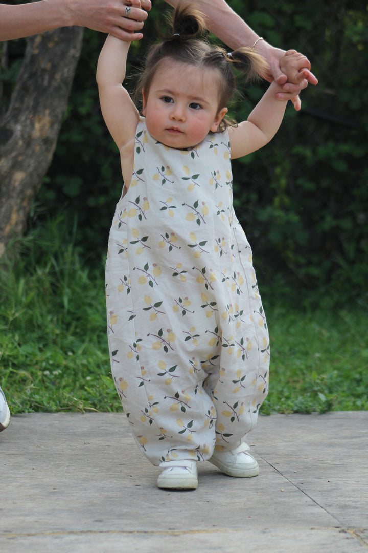 Auntie Me ‘Lemons with Snails’ Jumpsuit 100% organic cotton - certified