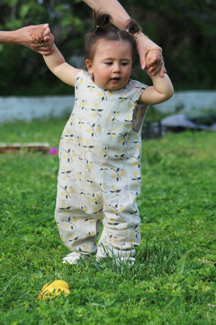Auntie Me ‘Lemons with Snails’ Jumpsuit 100% organic cotton - certified