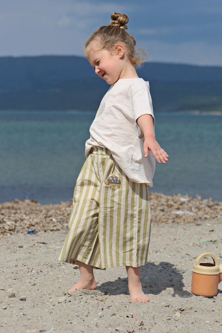 Auntie Me ‘Turtle’ Stripes Trousers 70% cotton %30 linen