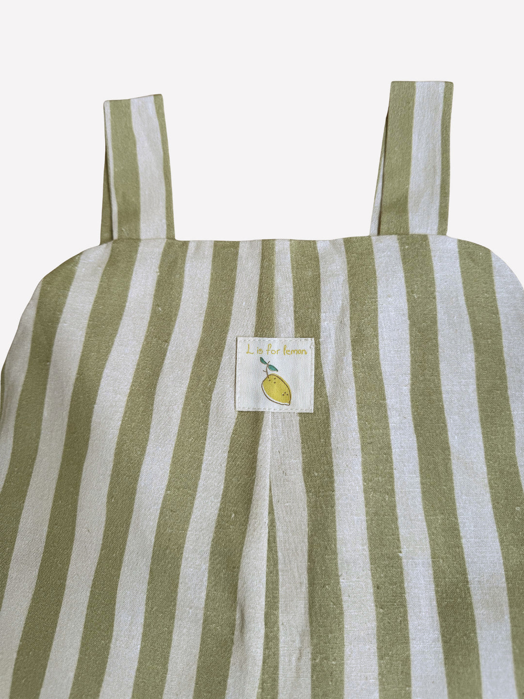Auntie Me ‘Snail &amp; Lemon’ Stripes Salopette 70% cotton %30 linen