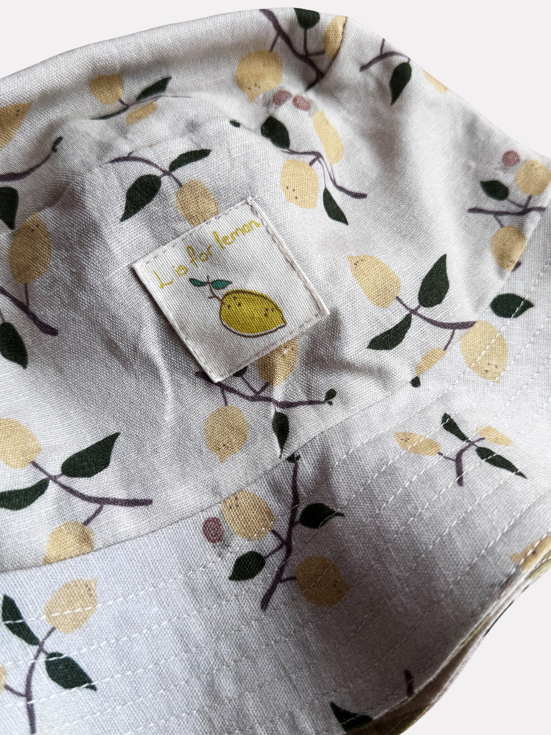 Auntie Me ‘Lemons with Snails’ Double Faced Sun Hat 70% cotton %30 linen