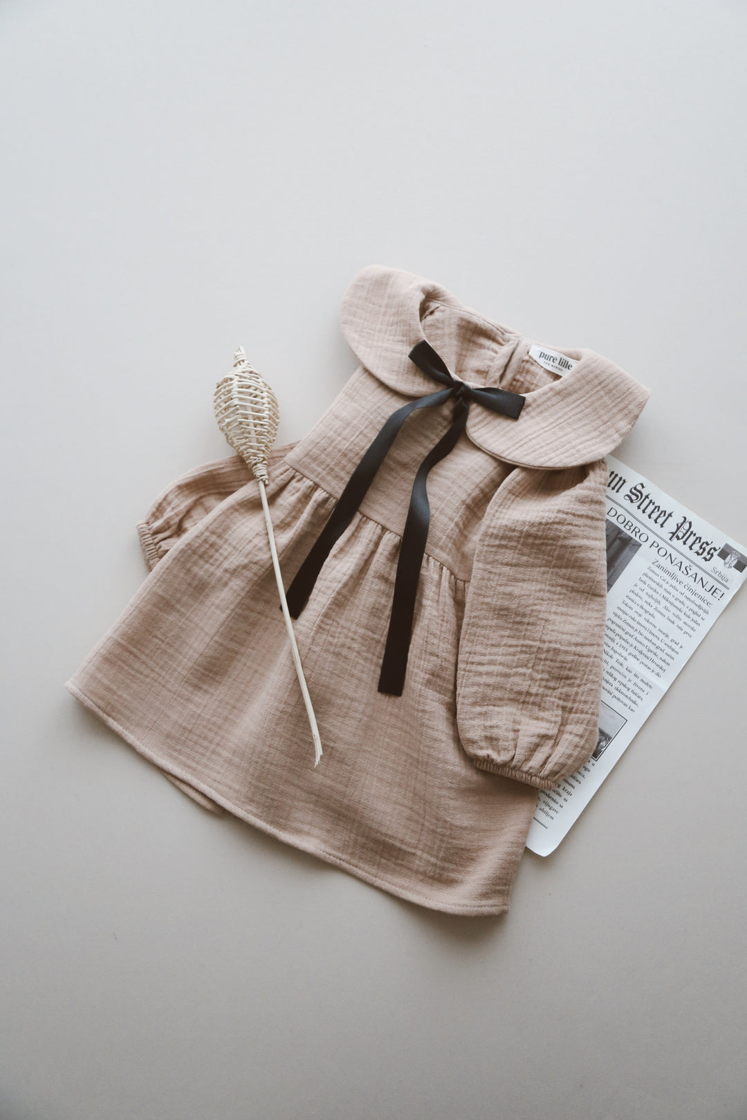 RETRO BLOSSOM DRESS BEJ