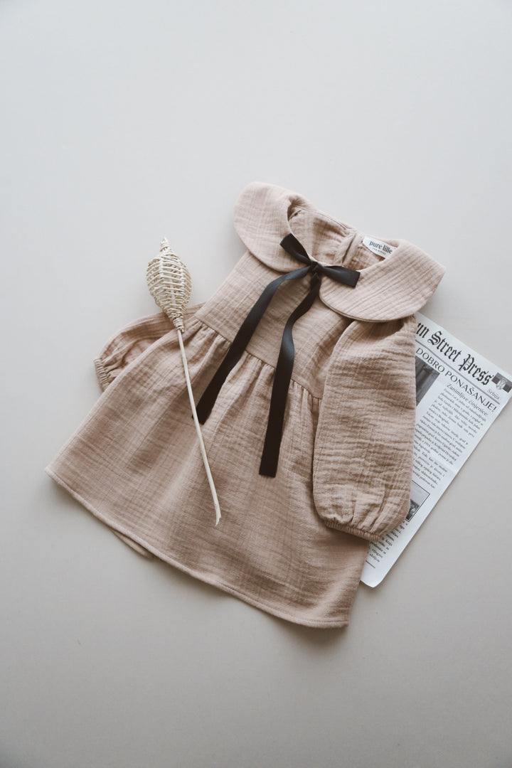 RETRO BLOSSOM DRESS BEJ