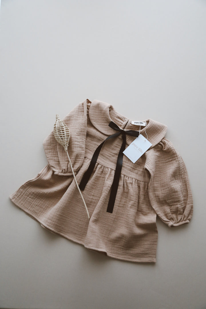 RETRO BLOSSOM DRESS BEJ