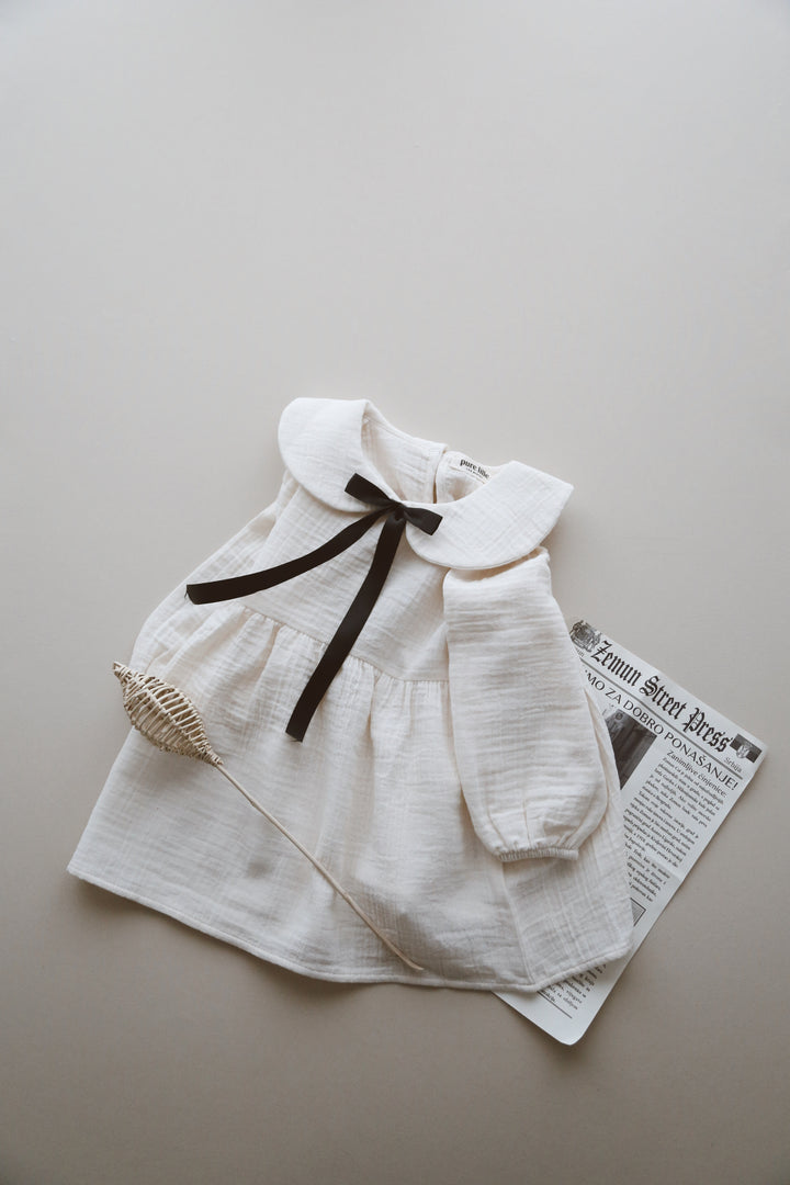 RETRO BLOSSOM DRESS EKRU