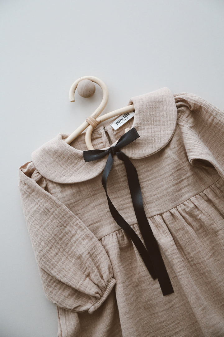 RETRO BLOSSOM DRESS BEJ